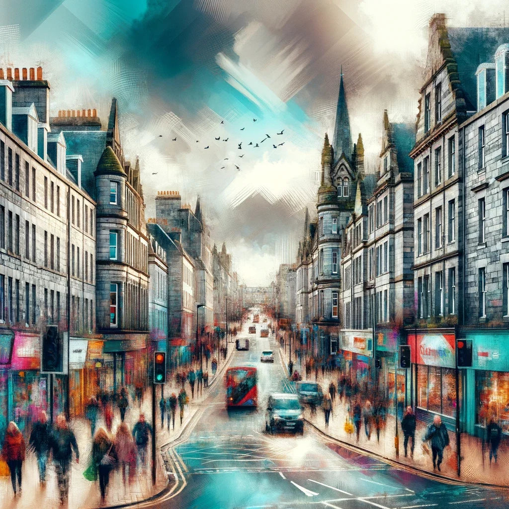 Aberdeen Granite City Streetscape Canvas
