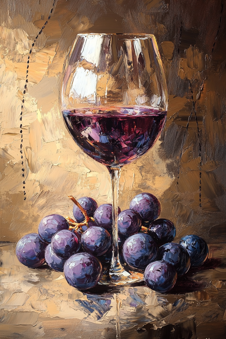 Grapes and Glass Canvas