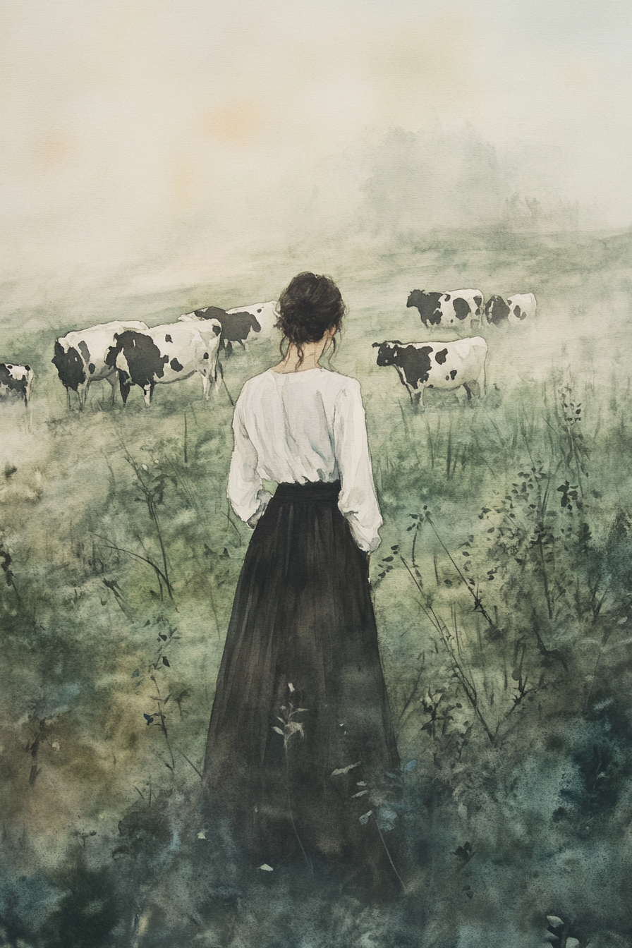 Grazing Cows Canvas