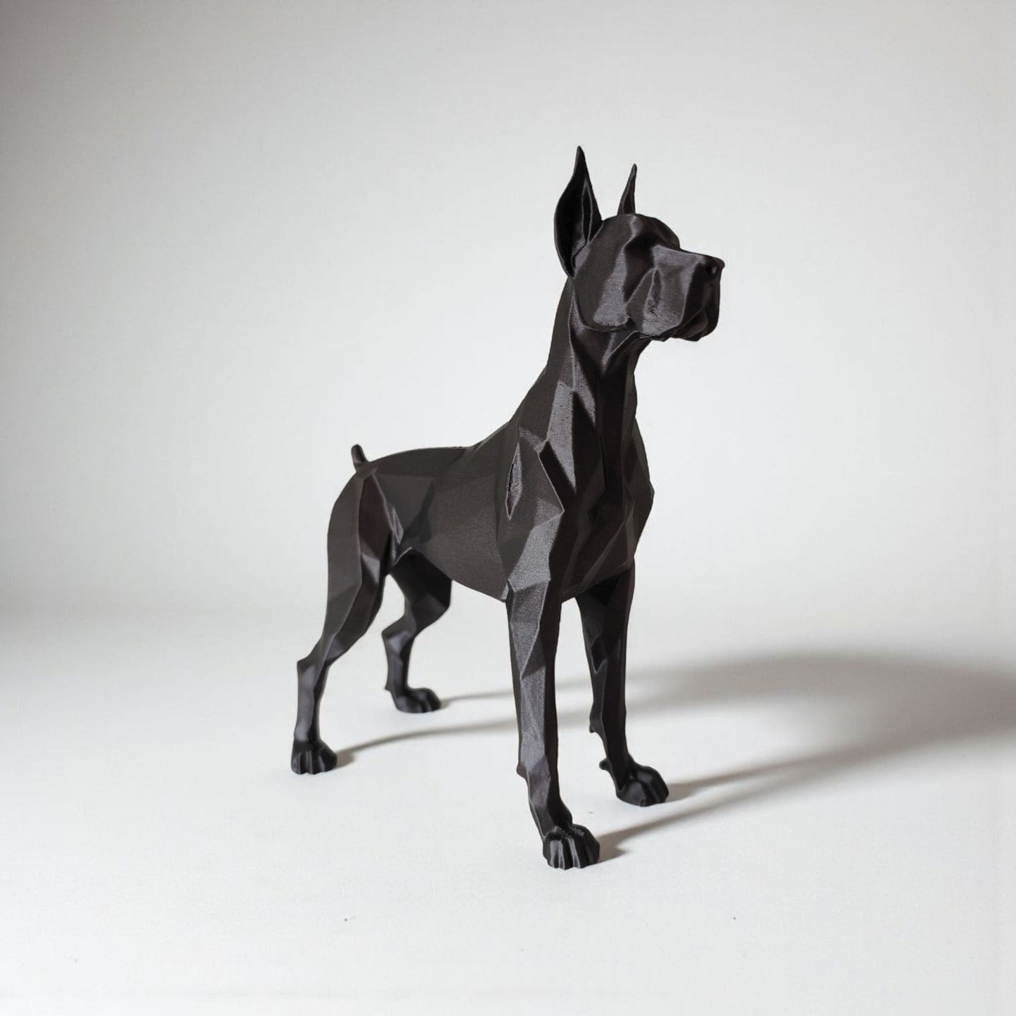 Sculpture #36 | Low-Poly Great Dane Statue | Modern Geometric Dog Sculpture