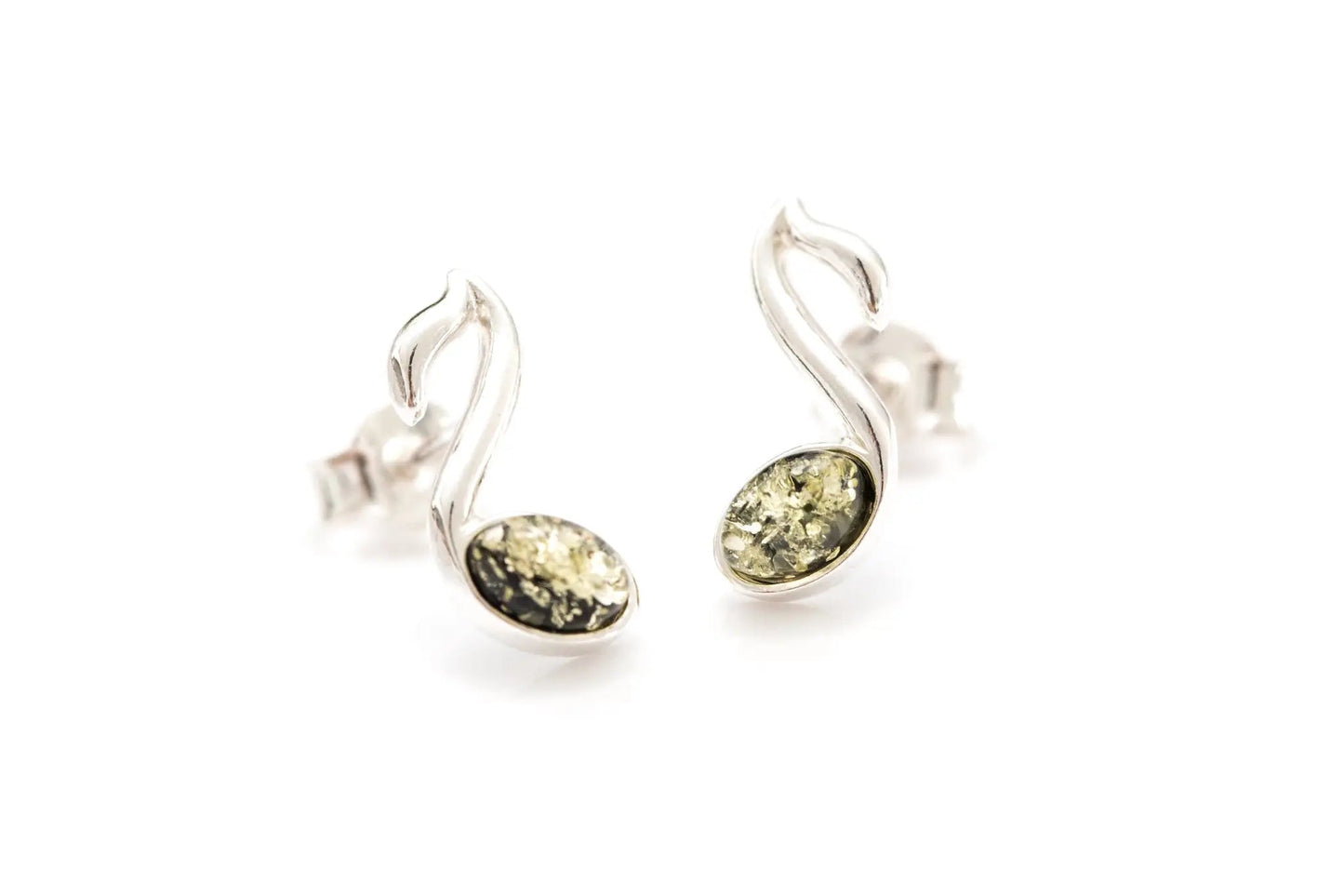 Green Music Note Stud Earrings