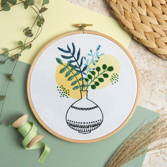 'Green Fingers' Botanical Embroidery Kit for Beginners