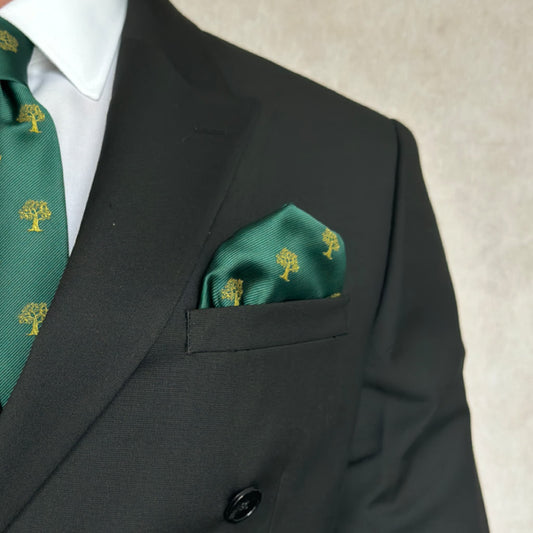 Tree Pocket Square Green & Gold