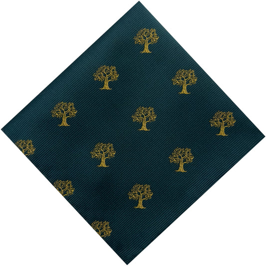 Tree Pocket Square Green & Gold