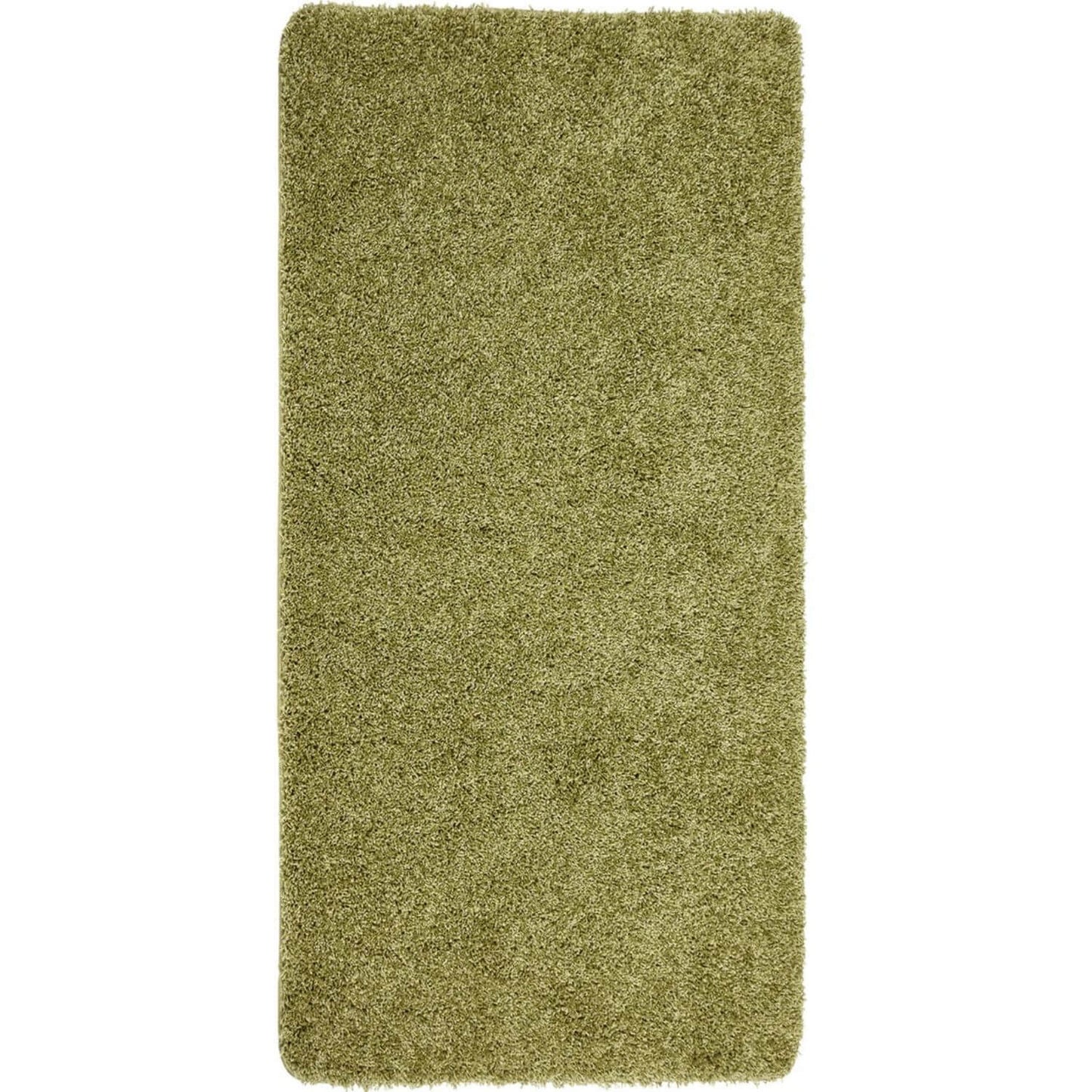 Washable Olive Green Shaggy Rug