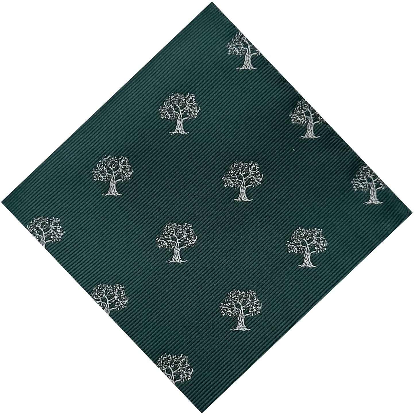 Tree Pocket Square Green & Silver