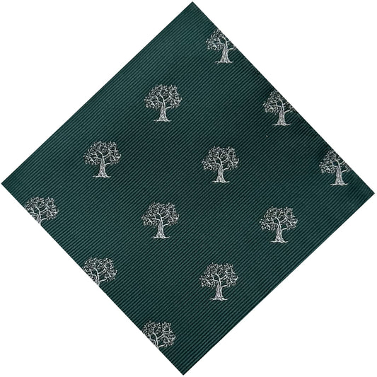 Tree Pocket Square Green & Silver