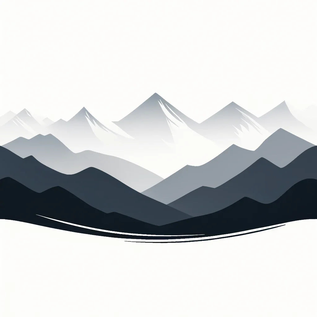 Grey Mountain Silhouette Canvas
