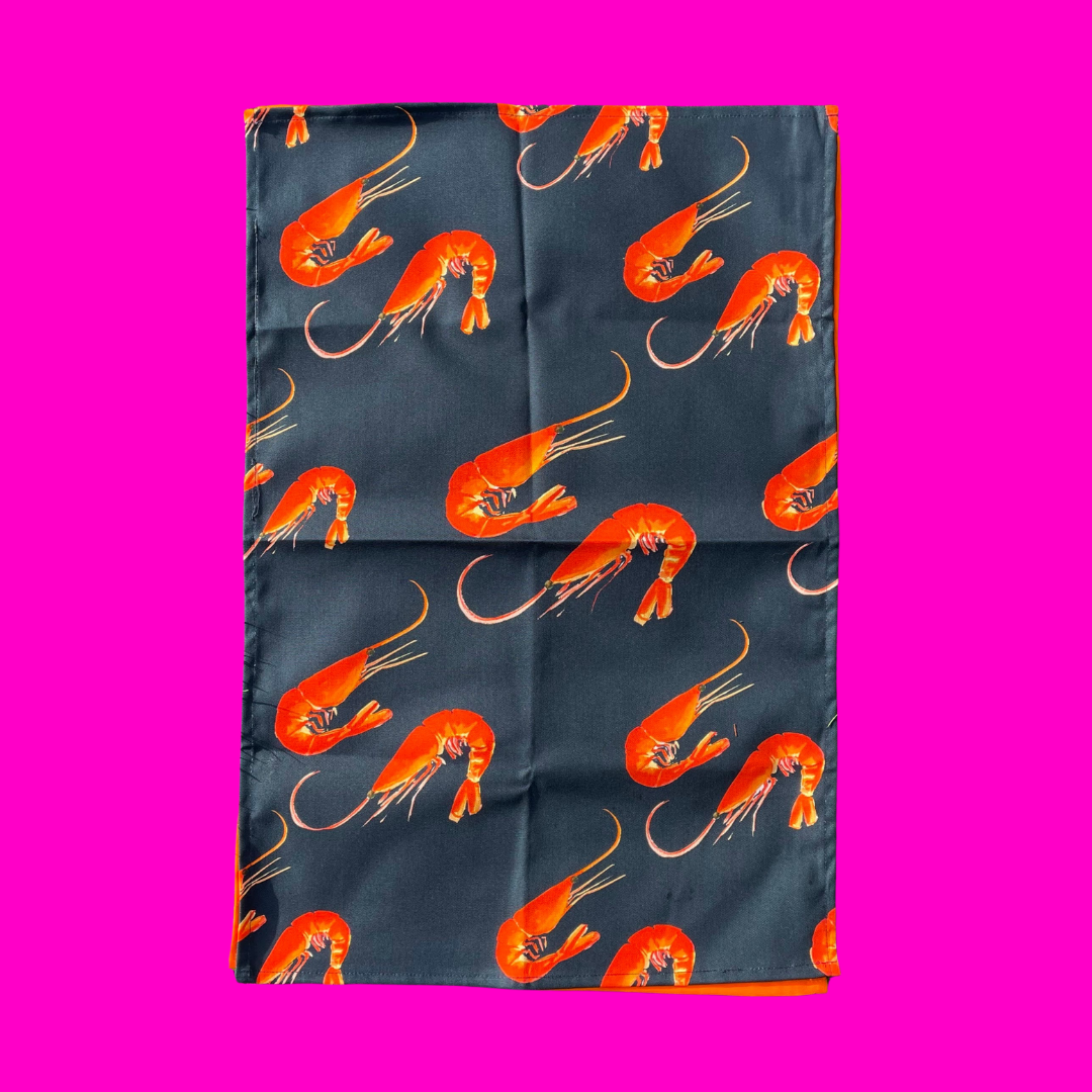 Tea towel "Oh SO bright"- Prawns