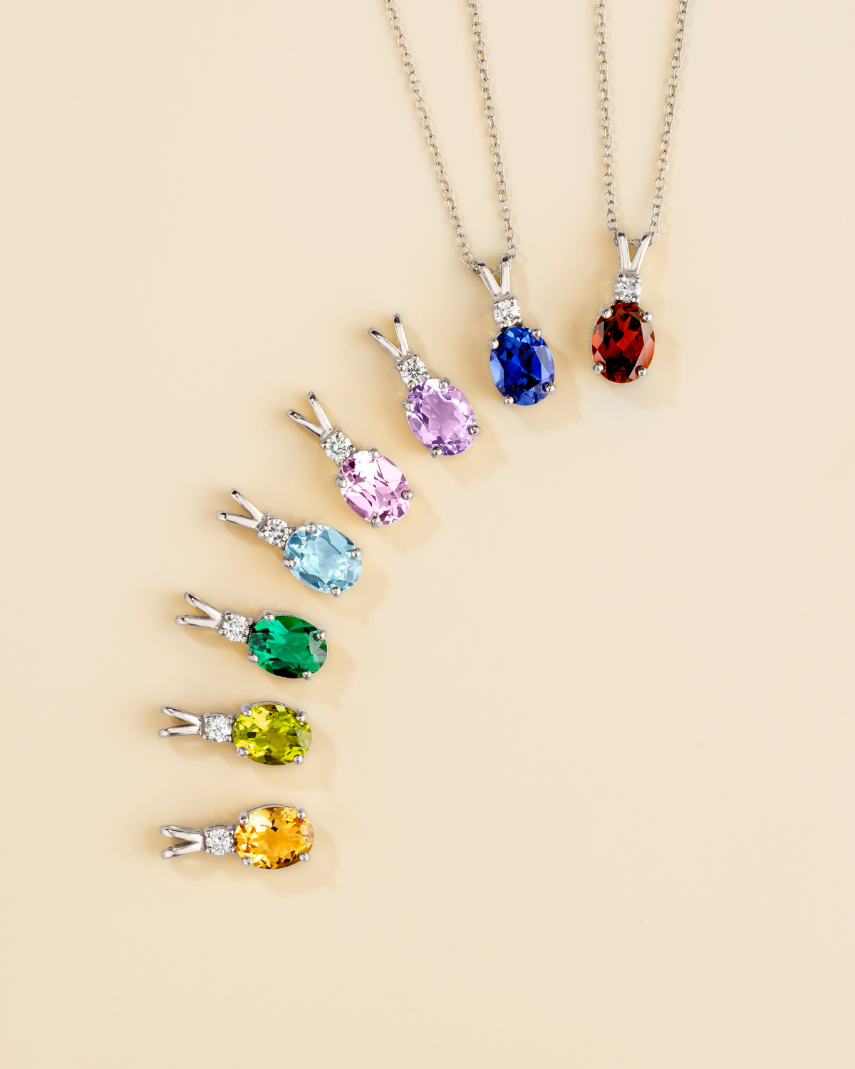 Citrine Pendant Necklace in Sterling Silver