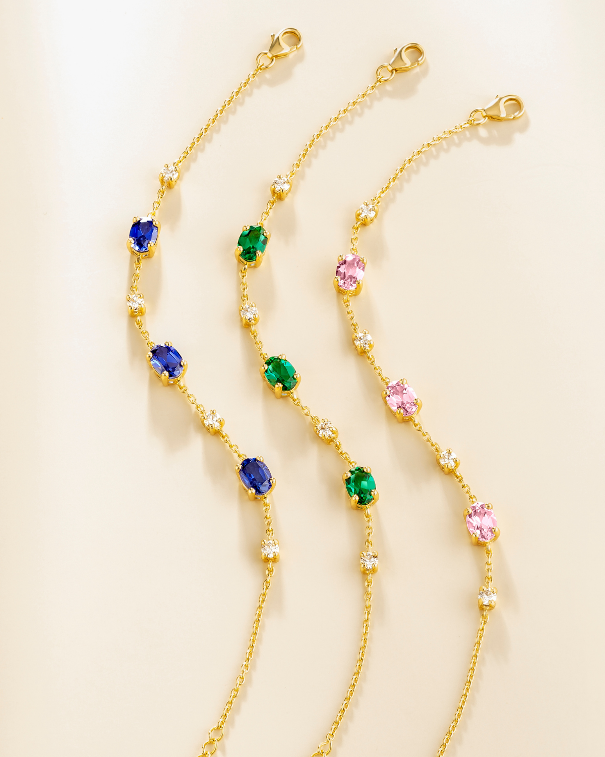 Pink Sapphire Bracelet in 18k Gold Vermeil
