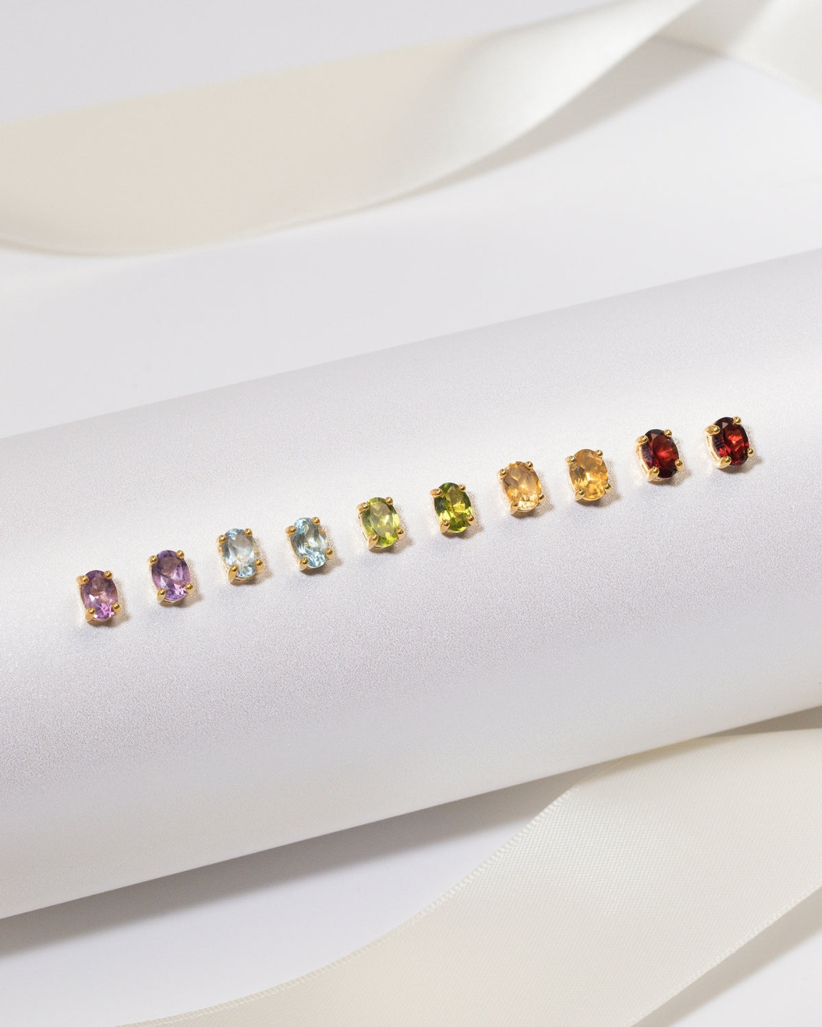 Citrine Oval Stud Earrings in 18k Gold Vermeil