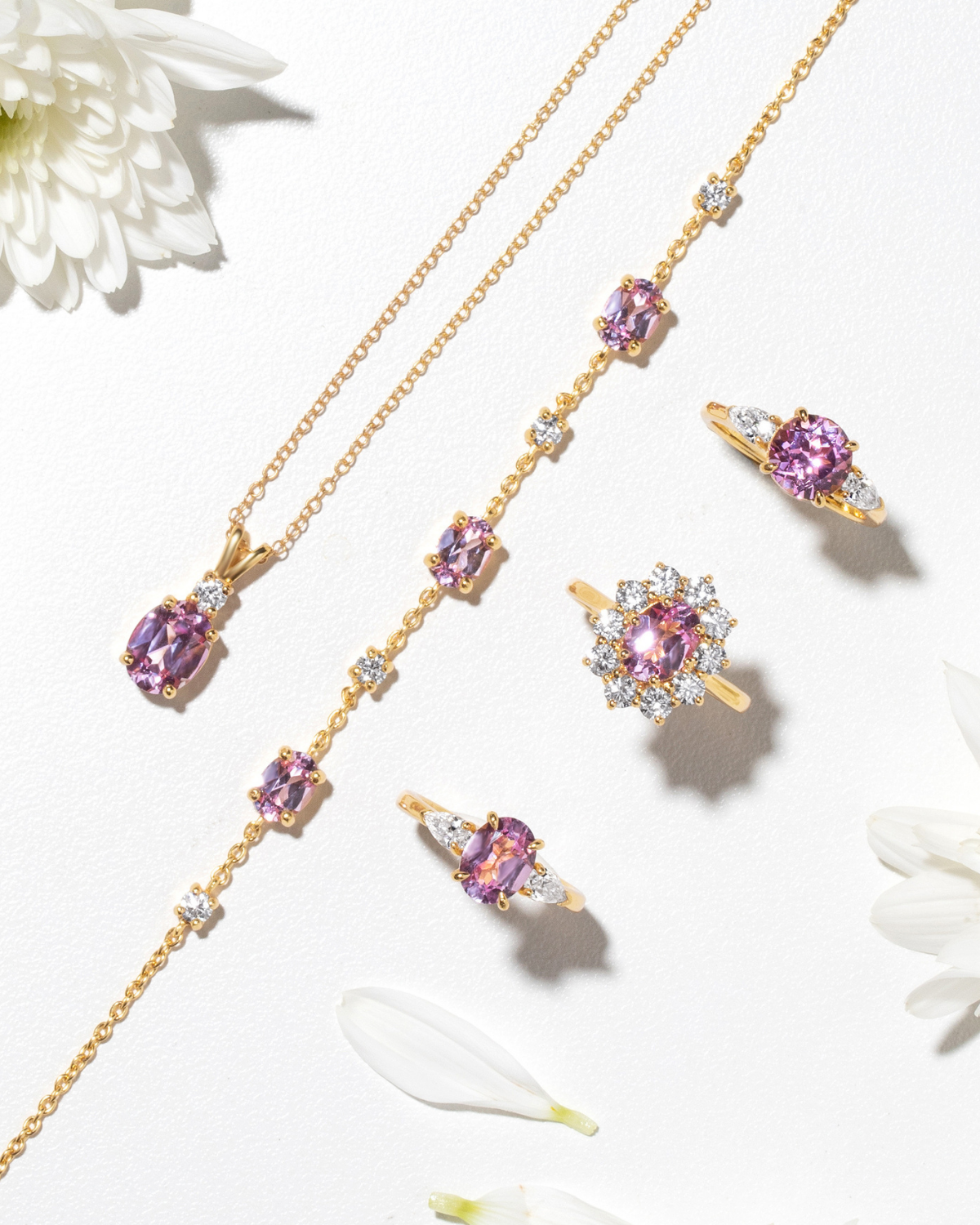 Pink Sapphire Bracelet in 18k Gold Vermeil