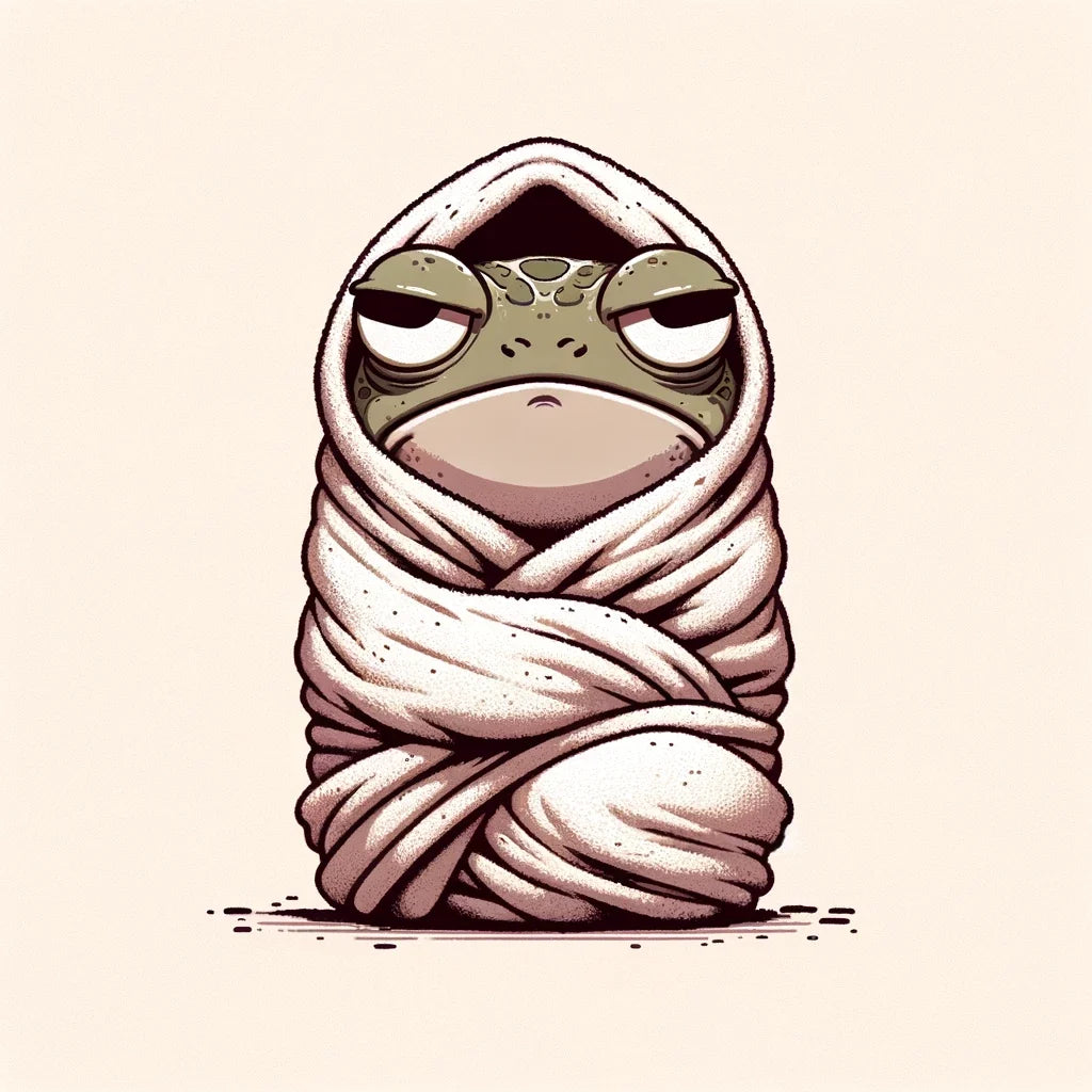 Grumpy Towel Frog Canvas