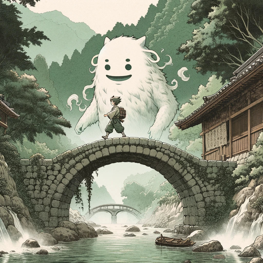 Guardian Yokai Bridge Cotton Cushion