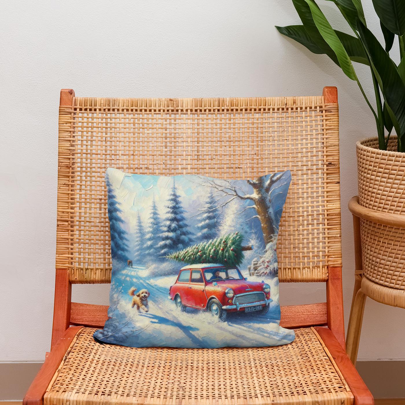 Christmas Journey Home Cotton Cushion