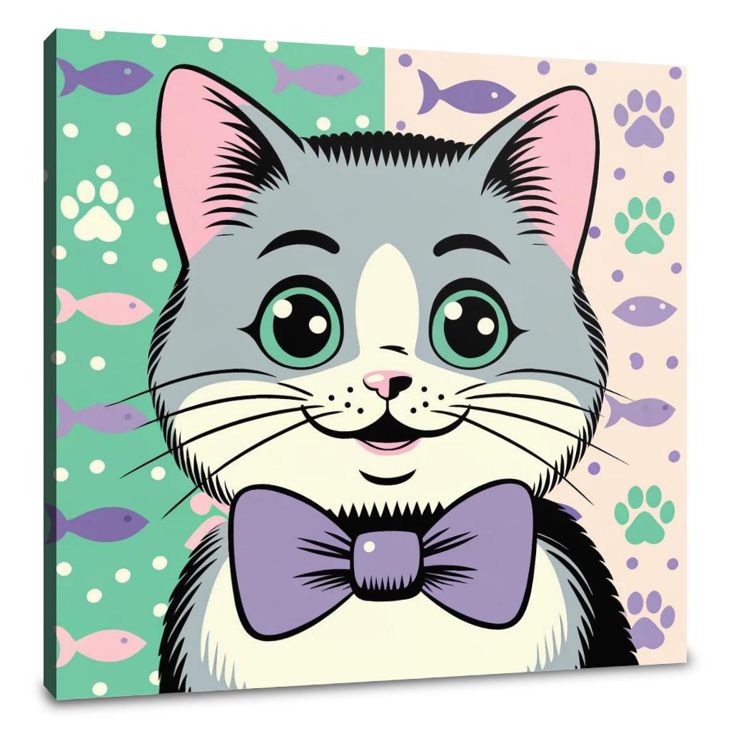 Whimsical Cat Canvas