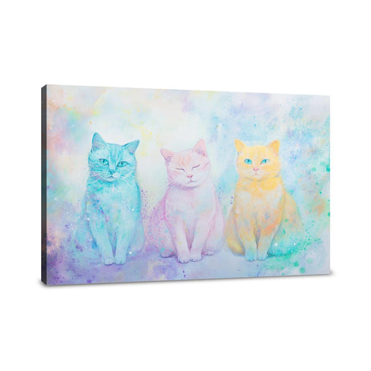 Tricolour Cats Canvas