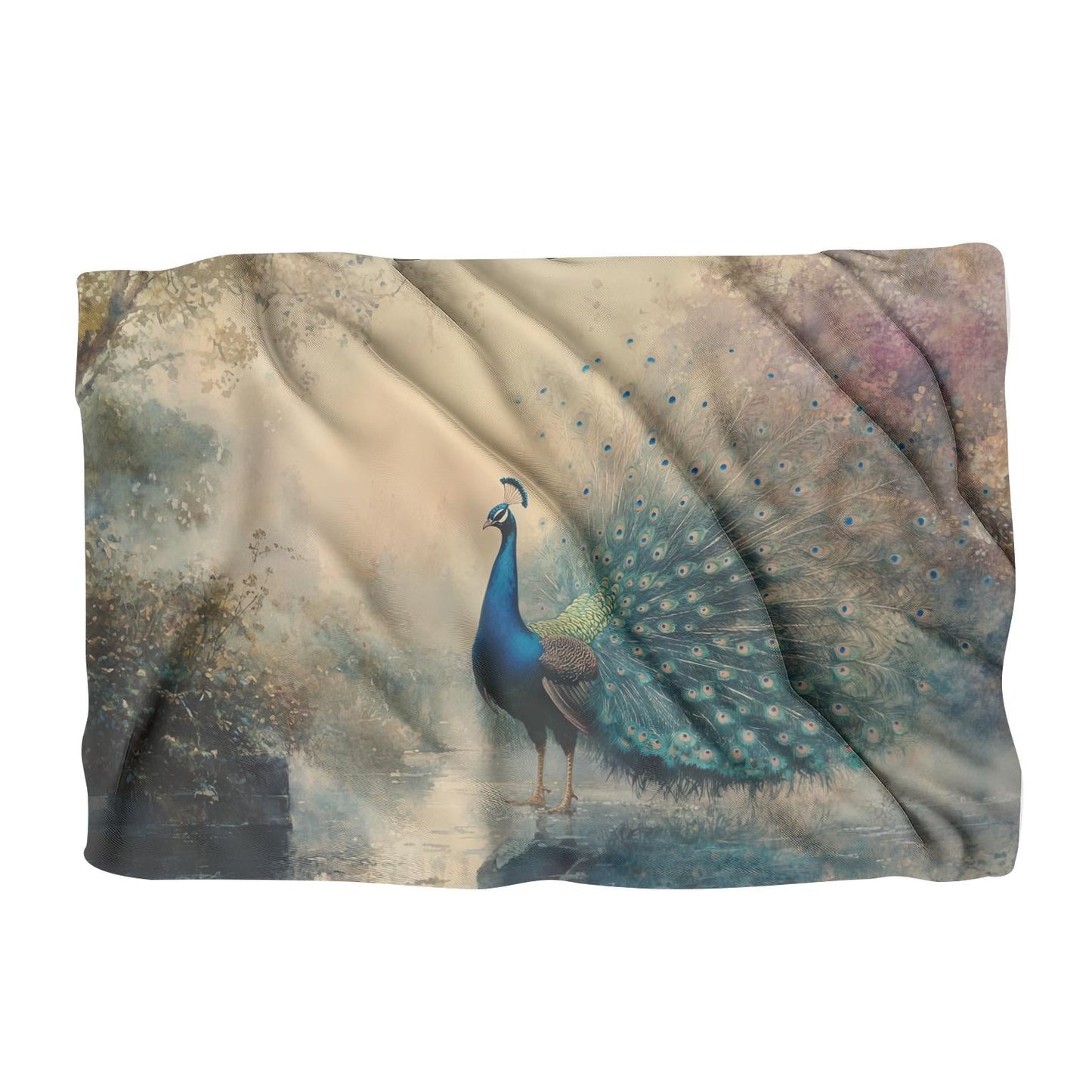 Peacock Tranquility Sunrise Blanket