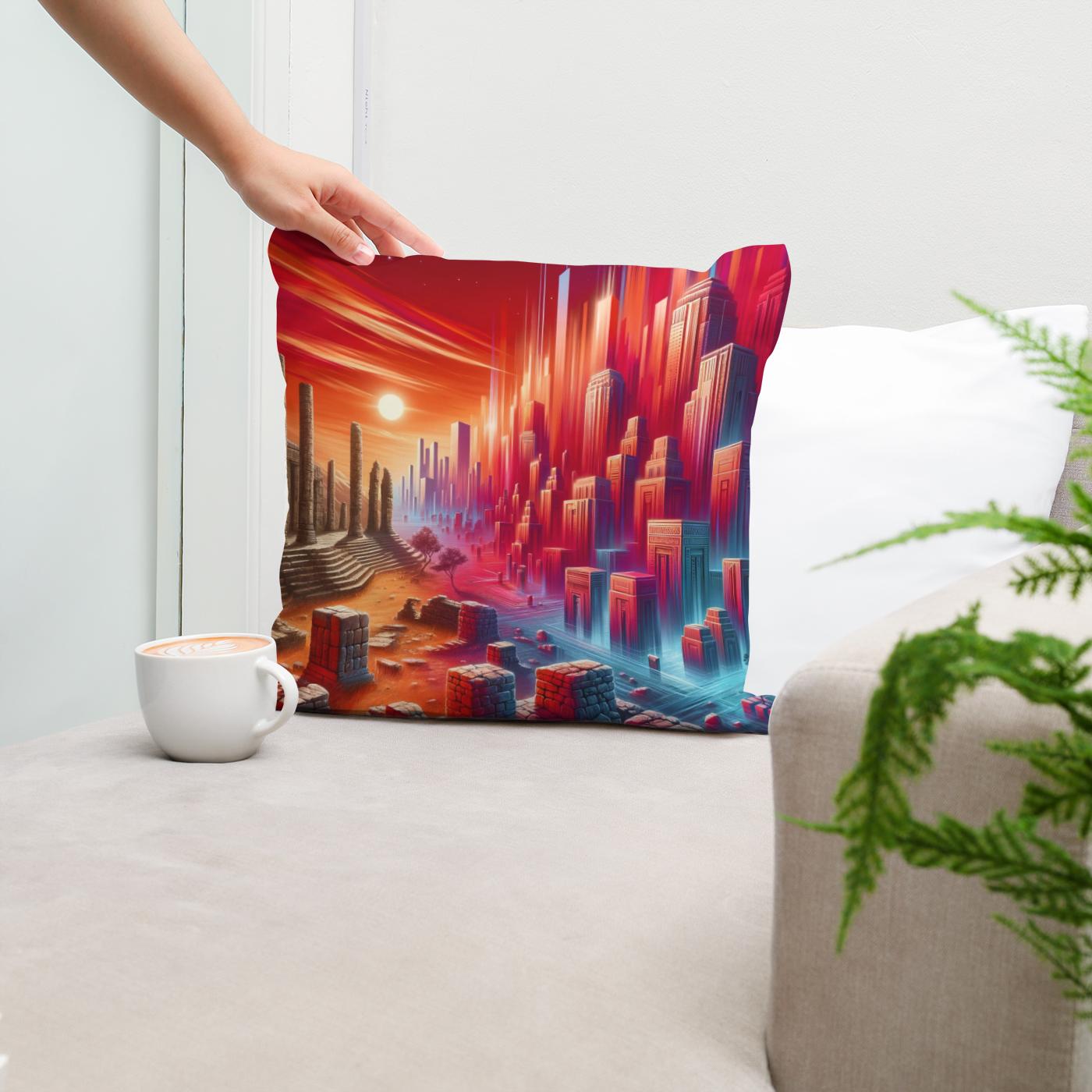 Crimson Epochs Cotton Cushion