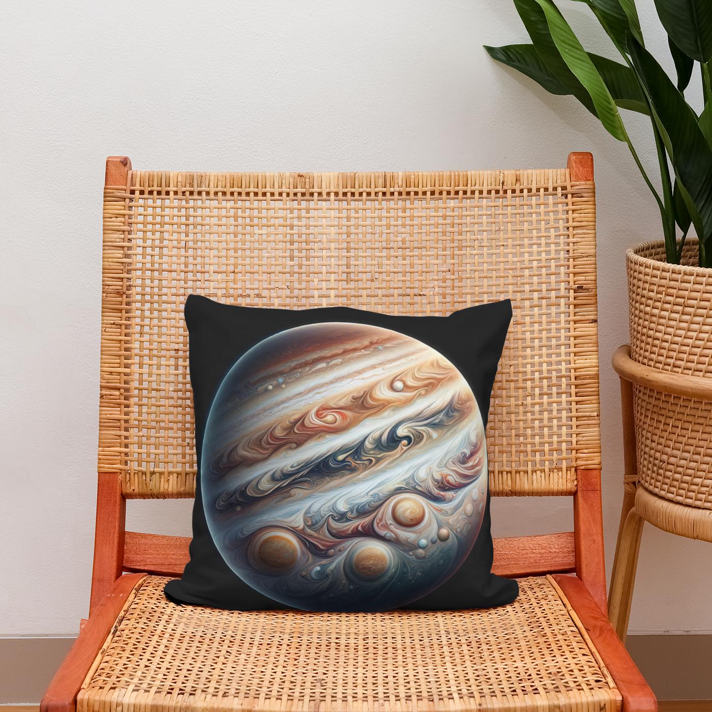 Jupiter's Swirling Majesty Cotton Cushion