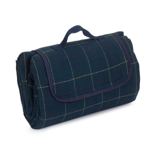 Luxury Blue Tweed Picnic Blanket