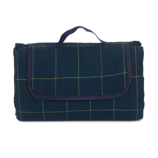 Luxury Blue Tweed Picnic Blanket