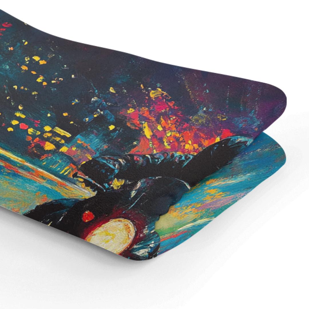 Motorcyclist's Neon Journey Blanket