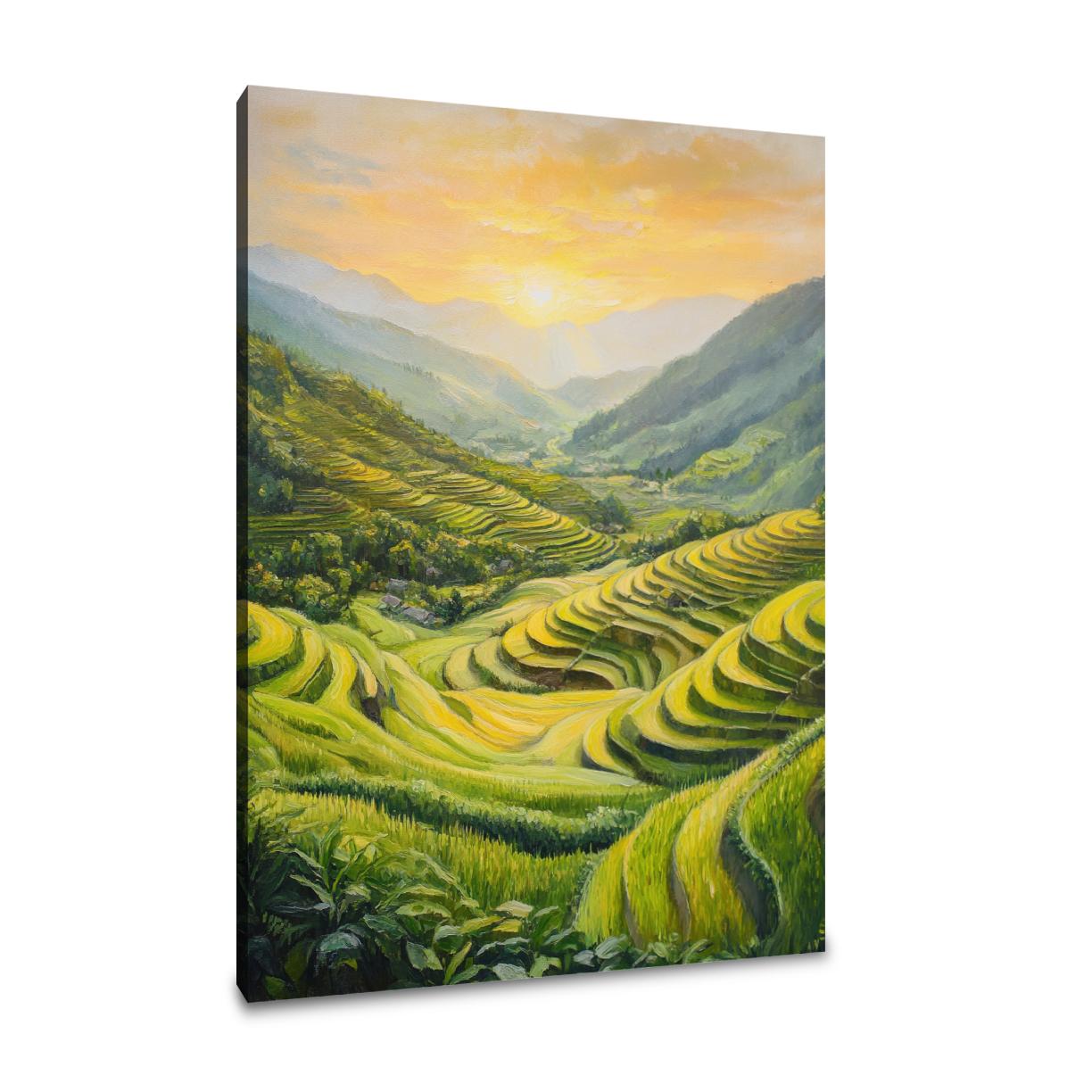Verdant Rice Fields Canvas