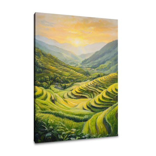 Verdant Rice Fields Canvas