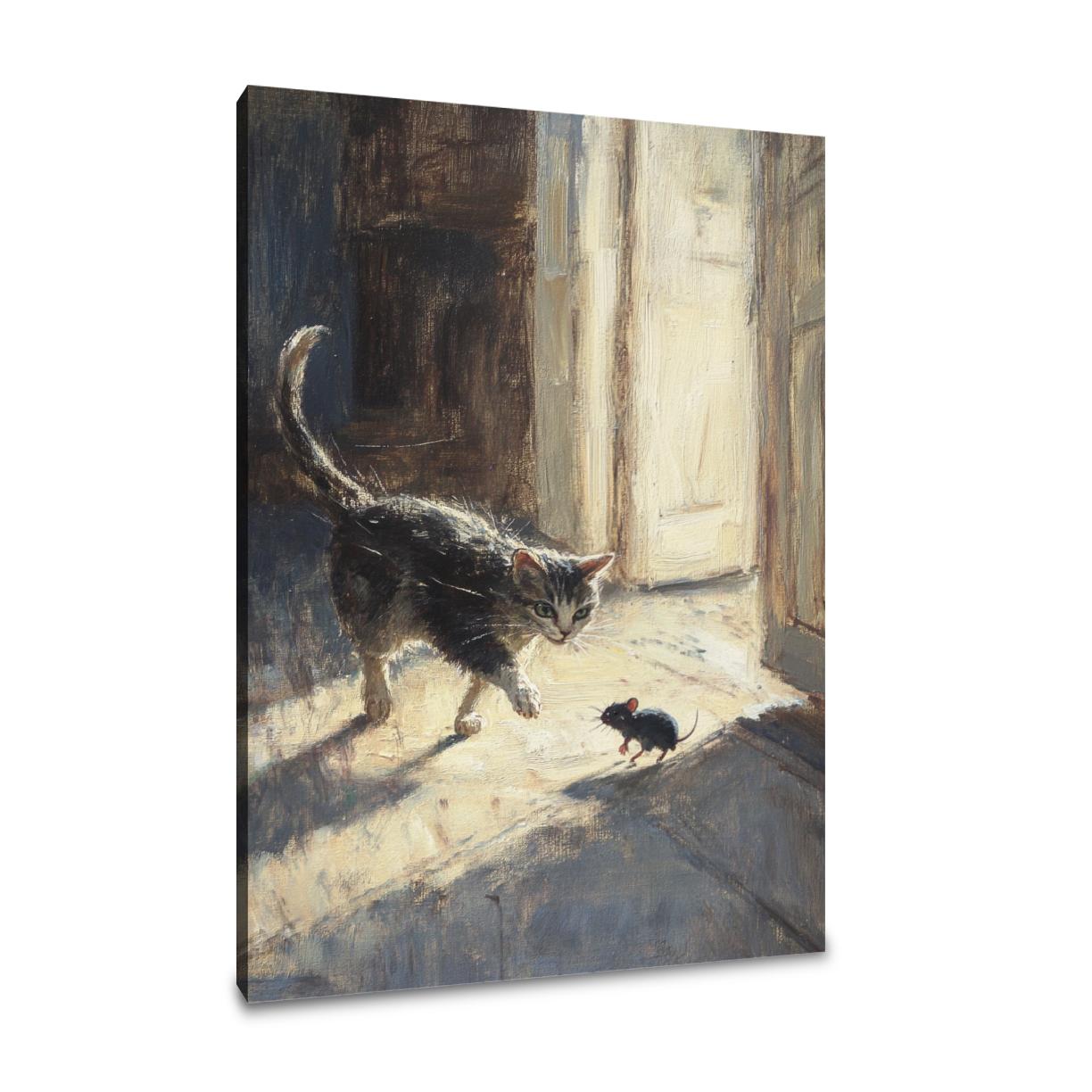 Cat and Mouse Chase Canvas