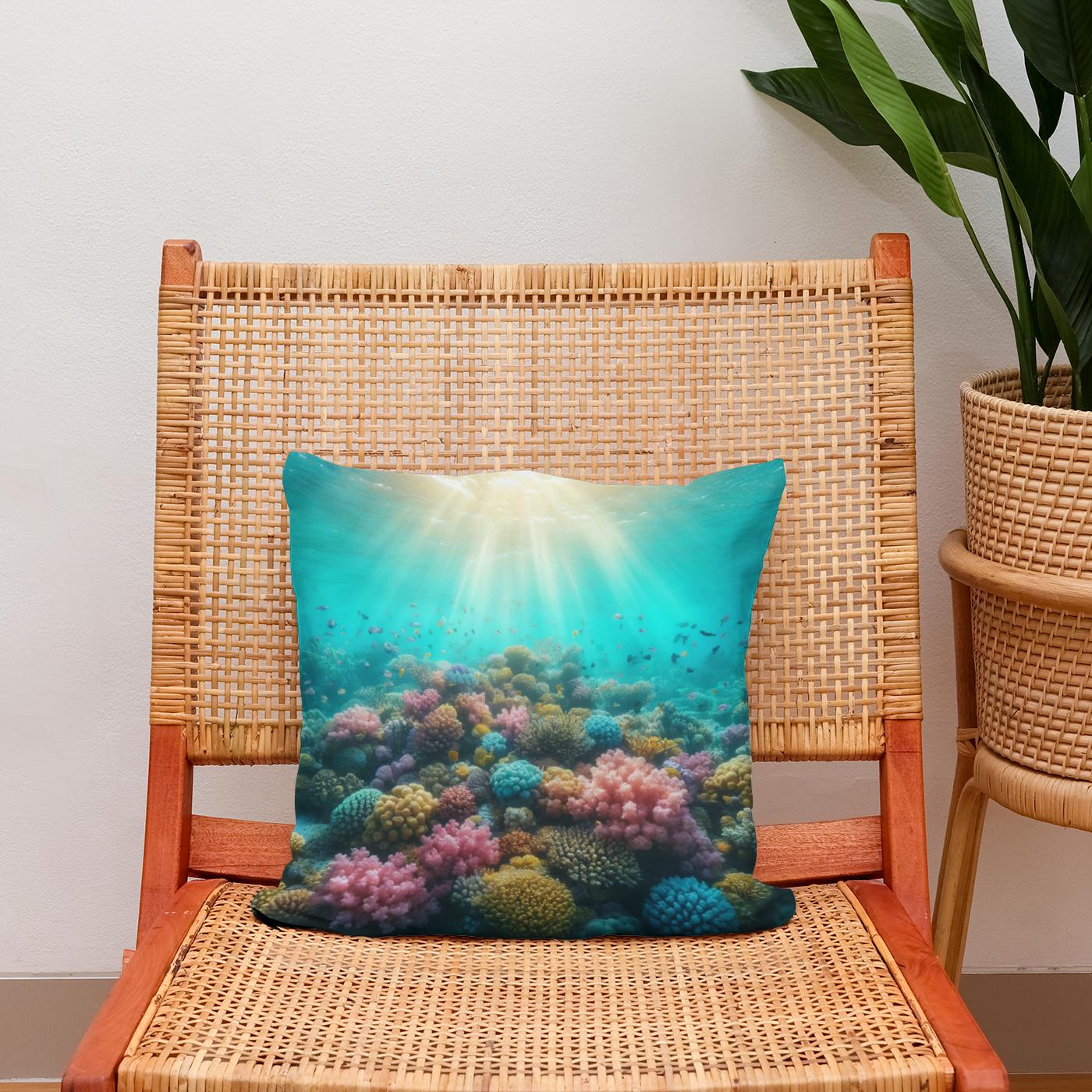 Coral Reef Serenity Cotton Cushion