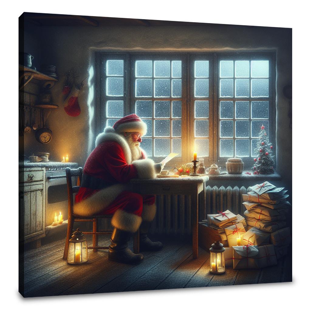 Santa's Reflective Christmas Eve Canvas