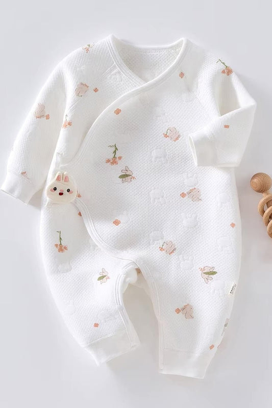 The Snuggle Bun Boucle Wrap Baby Grow Romper