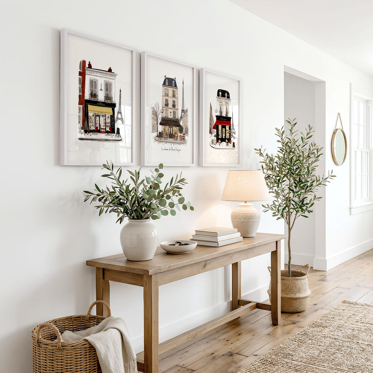 Paris Street Scene wallart | "Le charme de l'hiver Parisien" Travel Wall Art Prints | Set of 3
