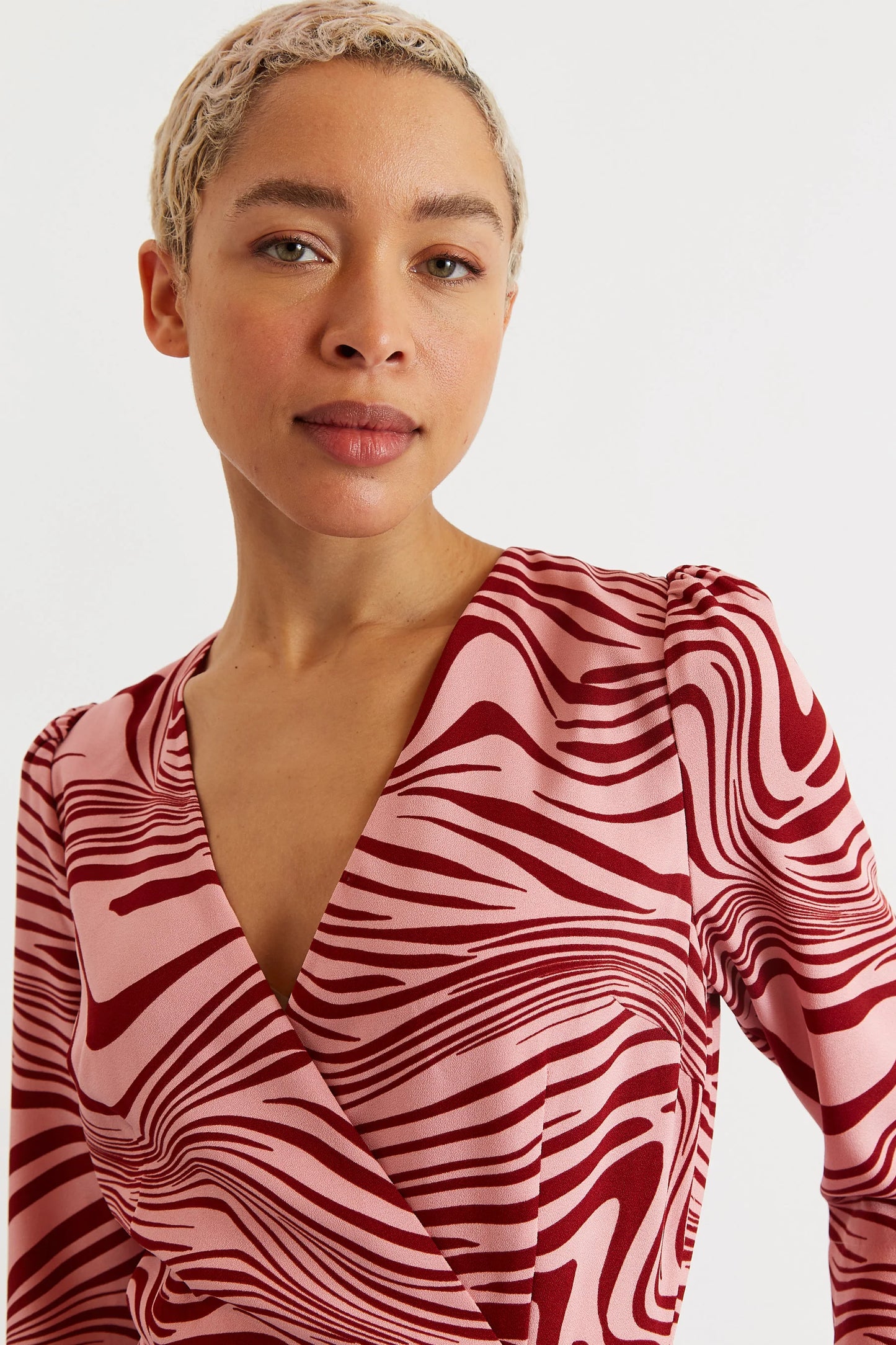 Haden Zebra Pop Print Midi Wrap Dress - Pink