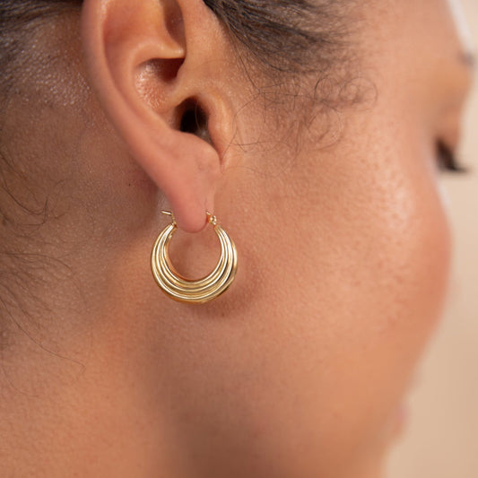 Gold Layered Hoop Earrings