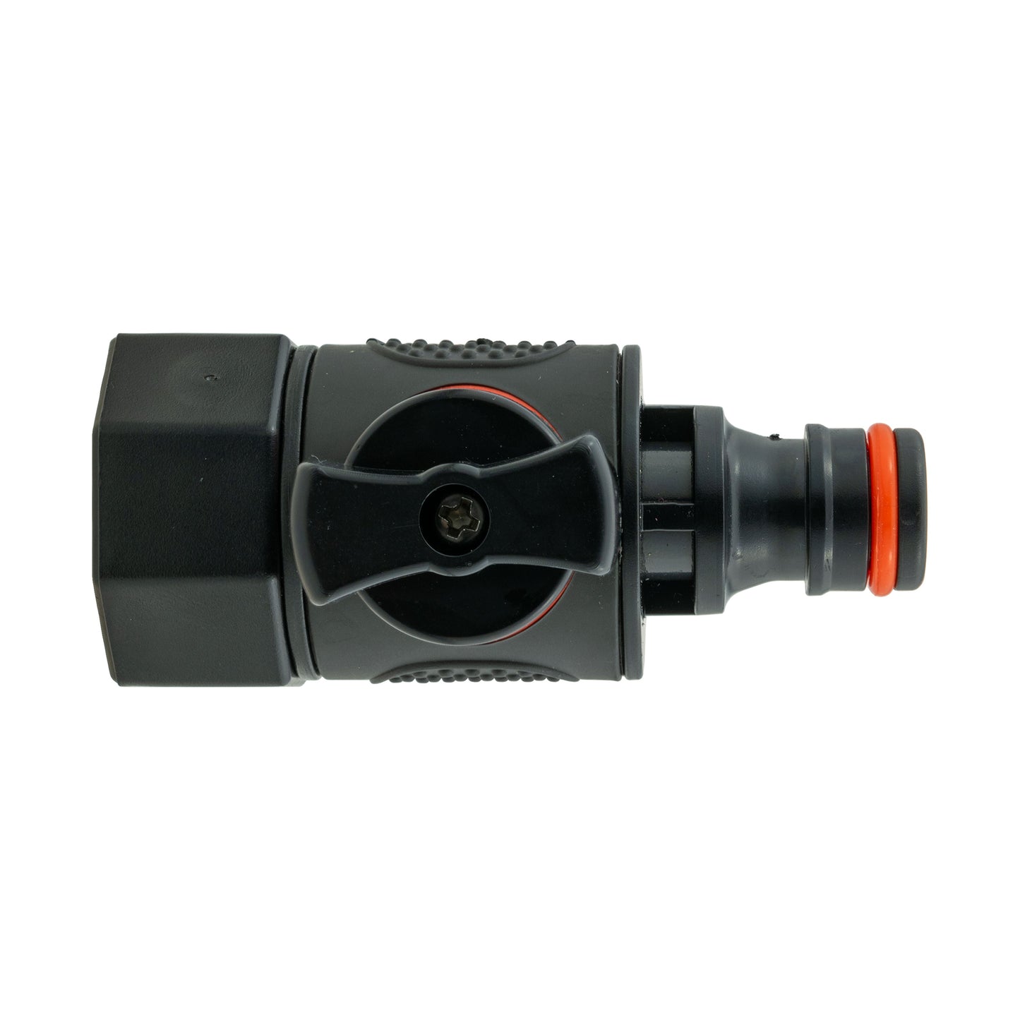 IBC 2” S60X6 Cap with BSPF Thread-Quick Connect Male Valve and Hose Connector Black