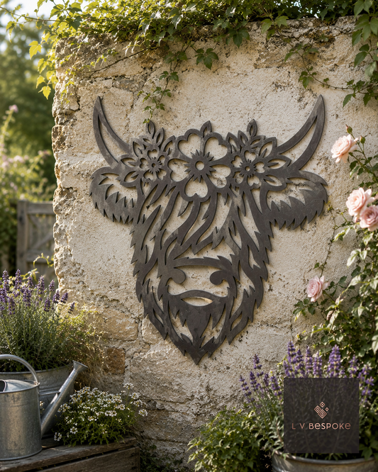 Highland Cow Garden Wall Art