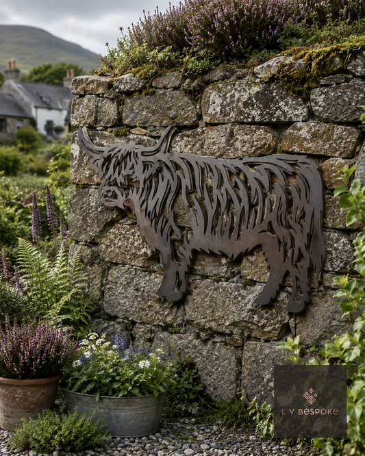 Highland Cow Garden Wall Art