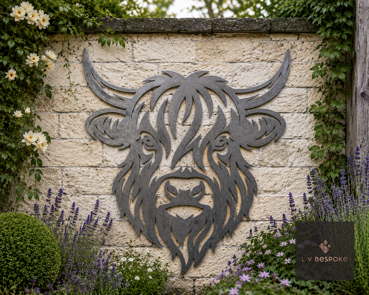 Highland Cow Garden Wall Art