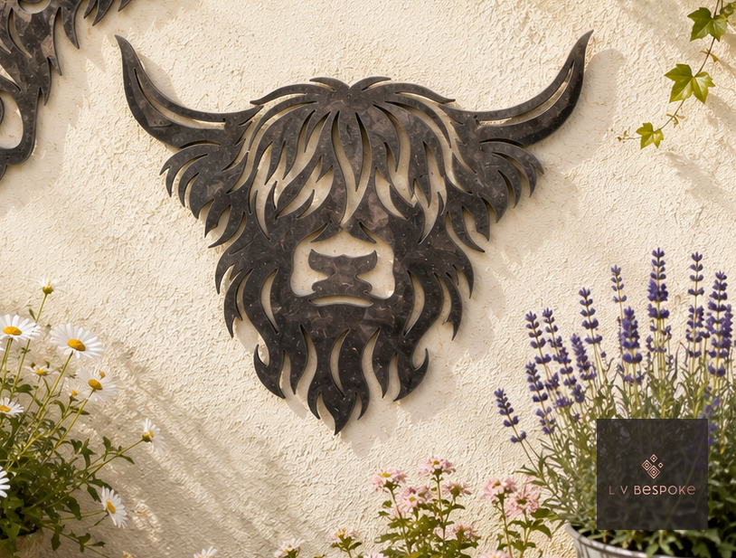 Highland Cow Garden Wall Art