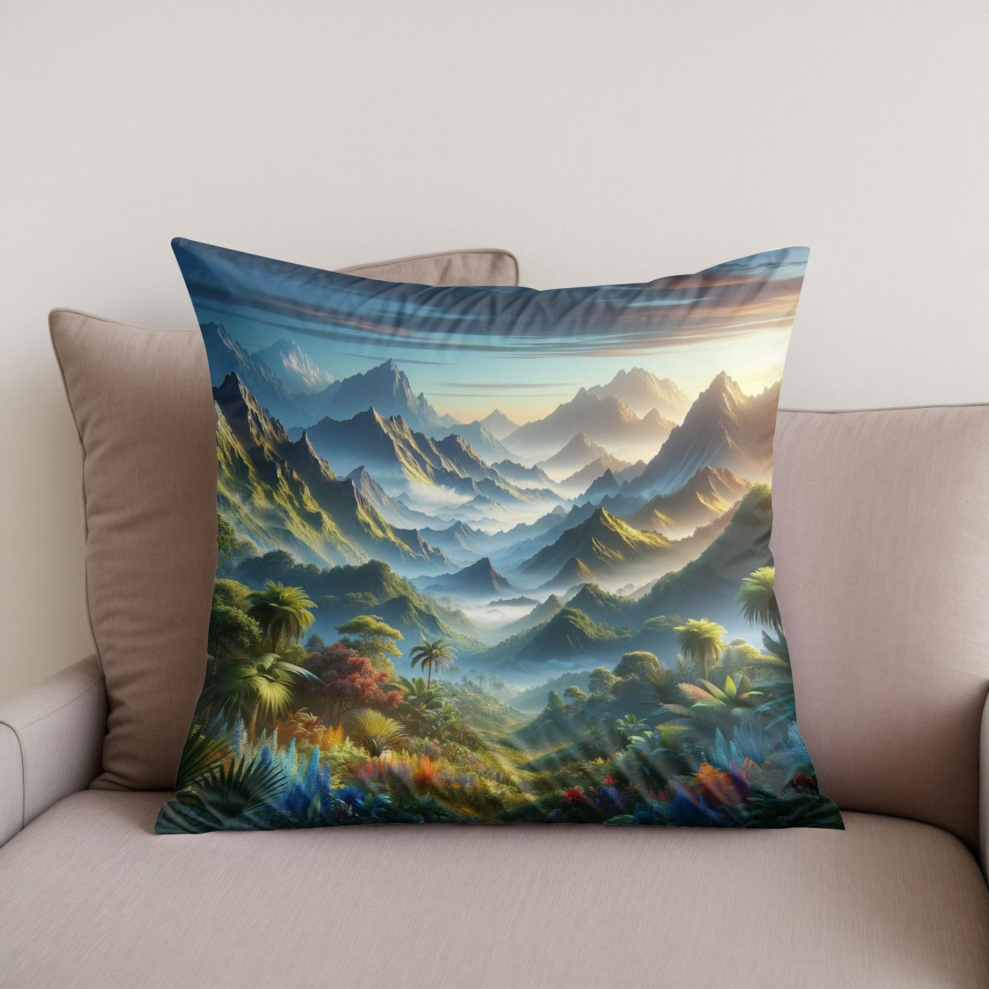 Mountain Tropics Symphony Cotton Cushion