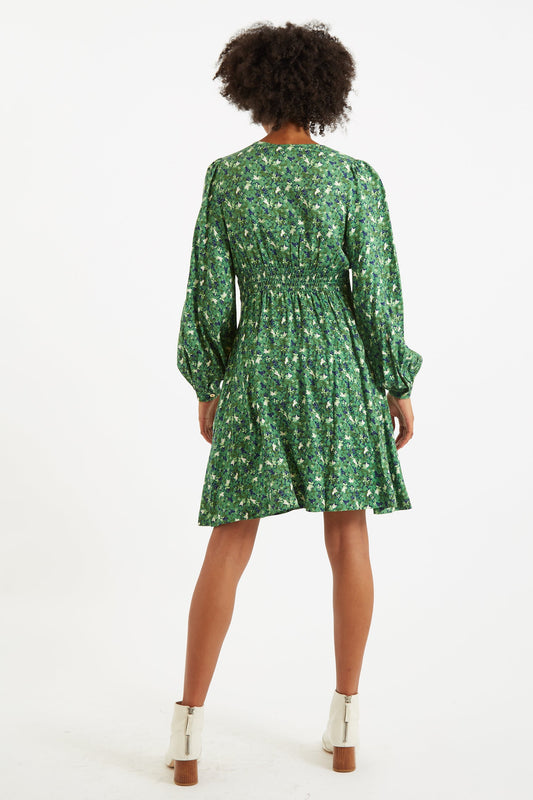 Louche Hedi Cat Camo Long Sleeved Mini Dress