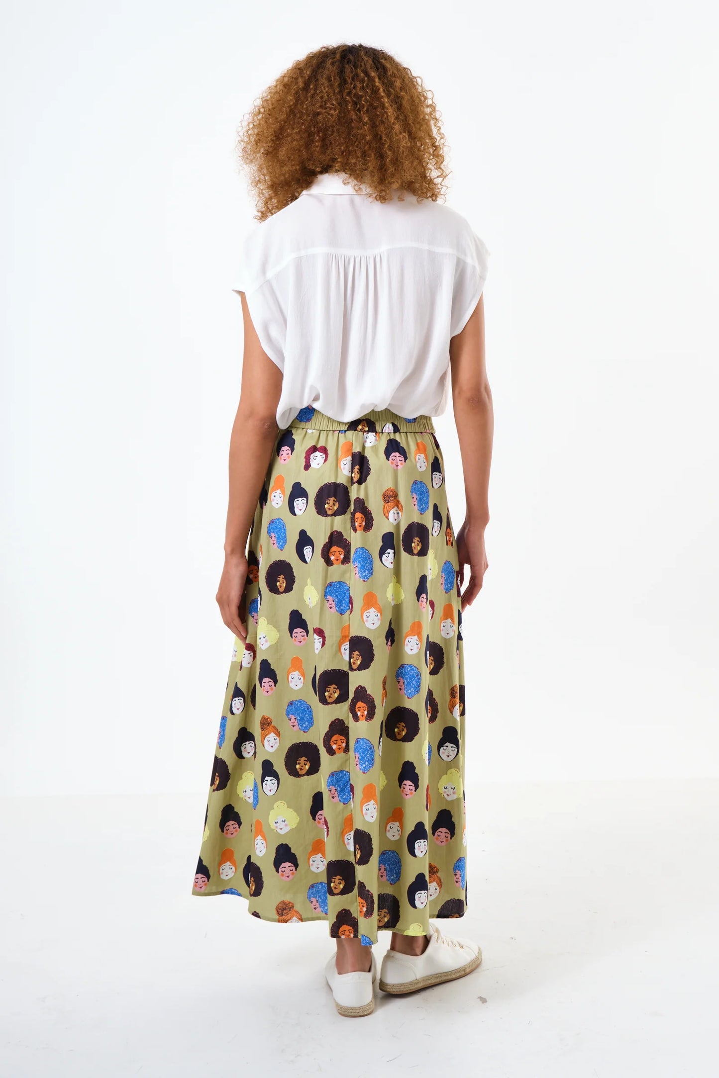 Hestia Besties Print Midi Skirt