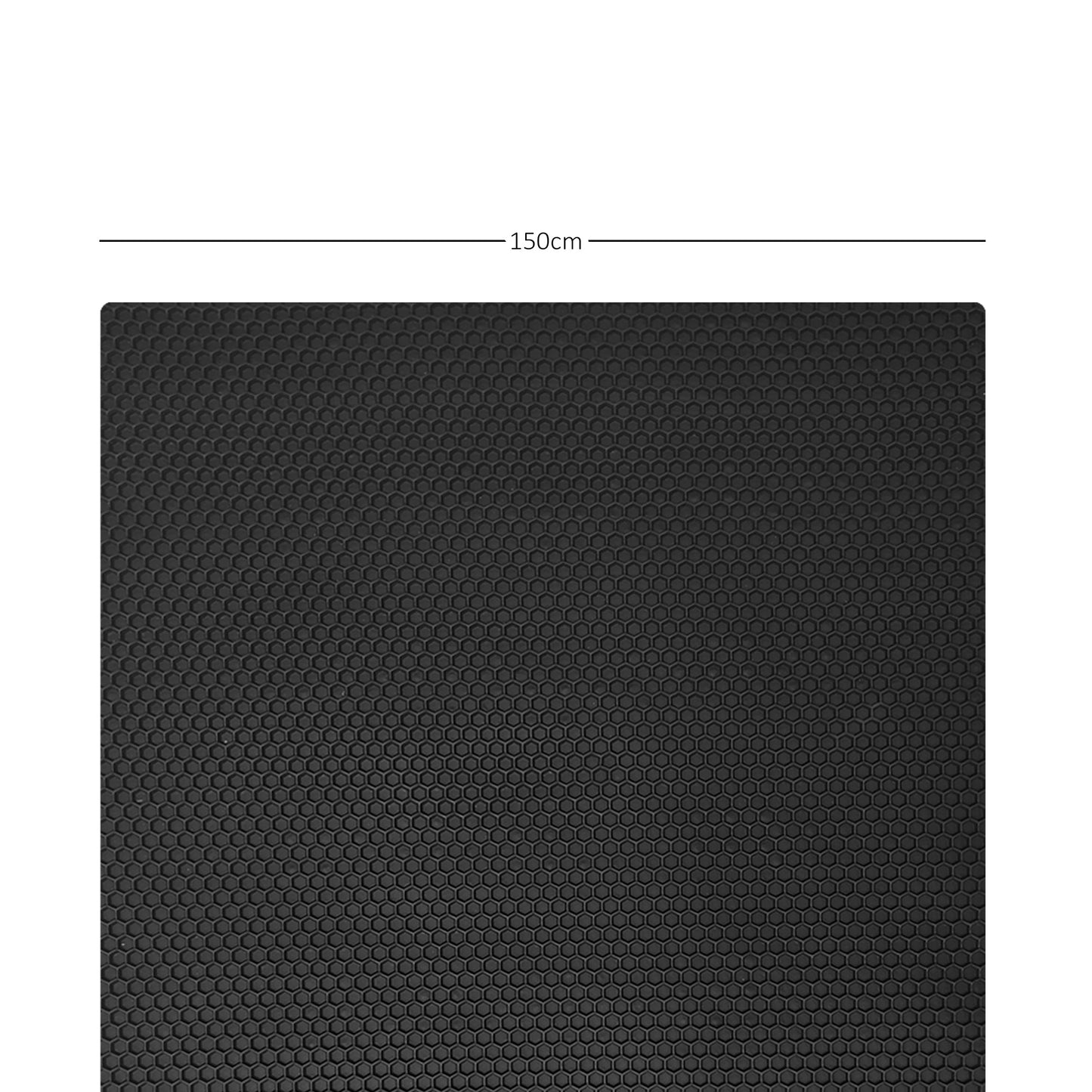 Hex PVC Rubber Mats - Black 1.5m Wide - Sold By The Metre
