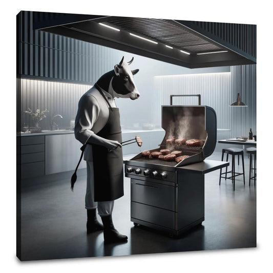 Grill Master Cow Canvas