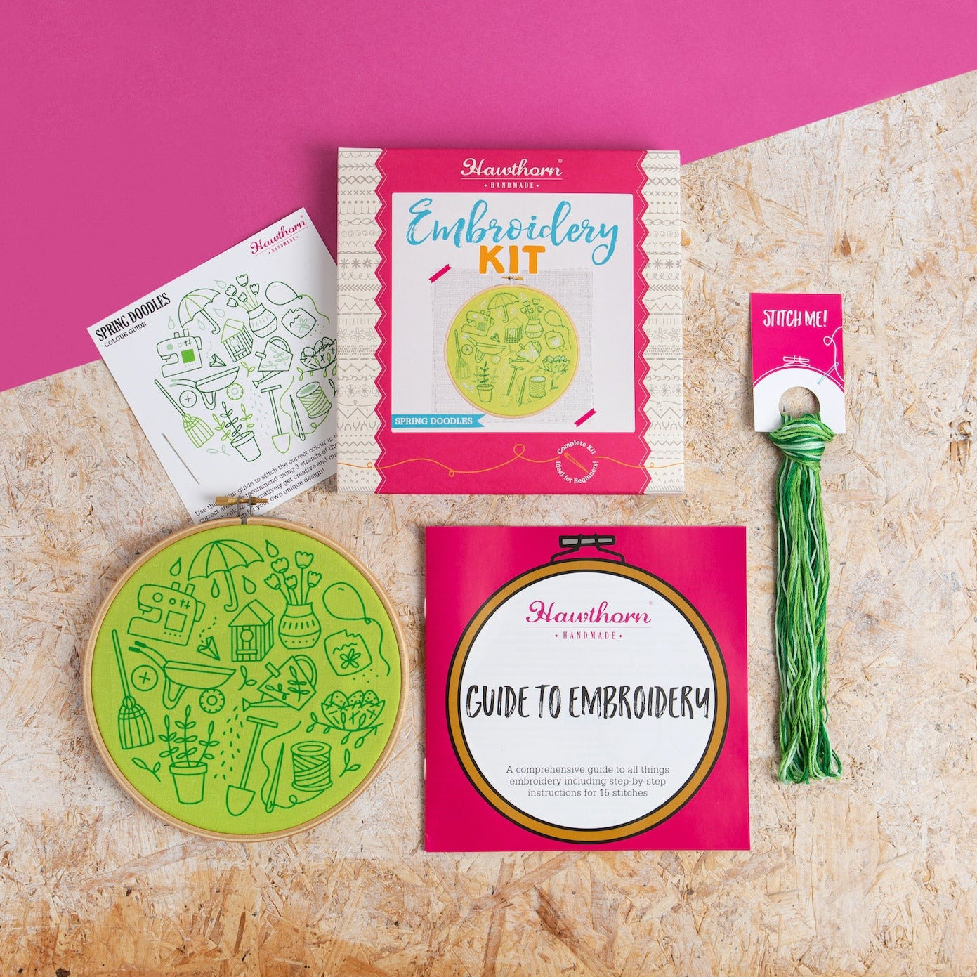 'Crafty Cats' Cat and Yarn Embroidery Kit for Beginners