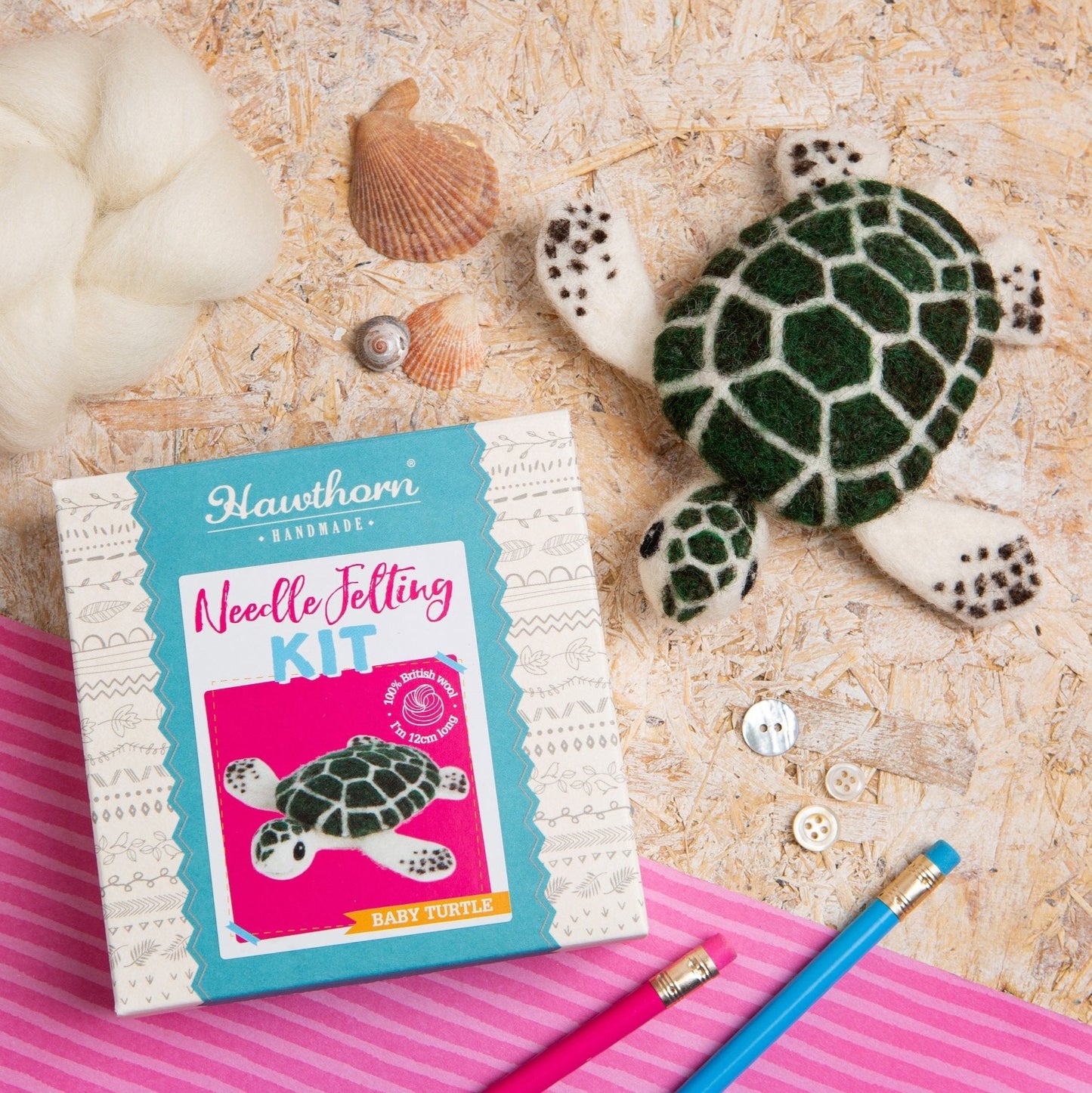 Baby Sea Turtle Needle Felting Kit for Beginners