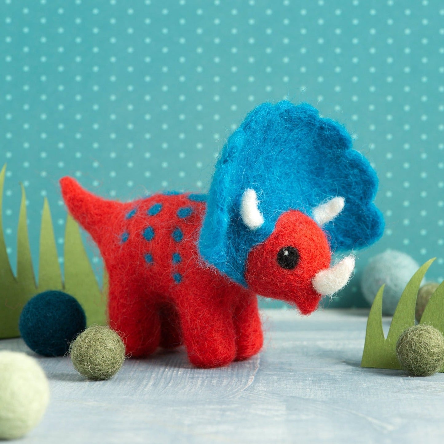 Triceratops Dinosaur Needle Felting Kit for Beginners